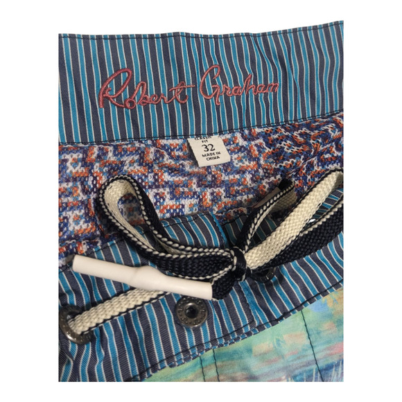 Robert Graham Multicolor Casual Board Shorts Swimwear Men's Size 32 Trunks - Picture 4 of 6